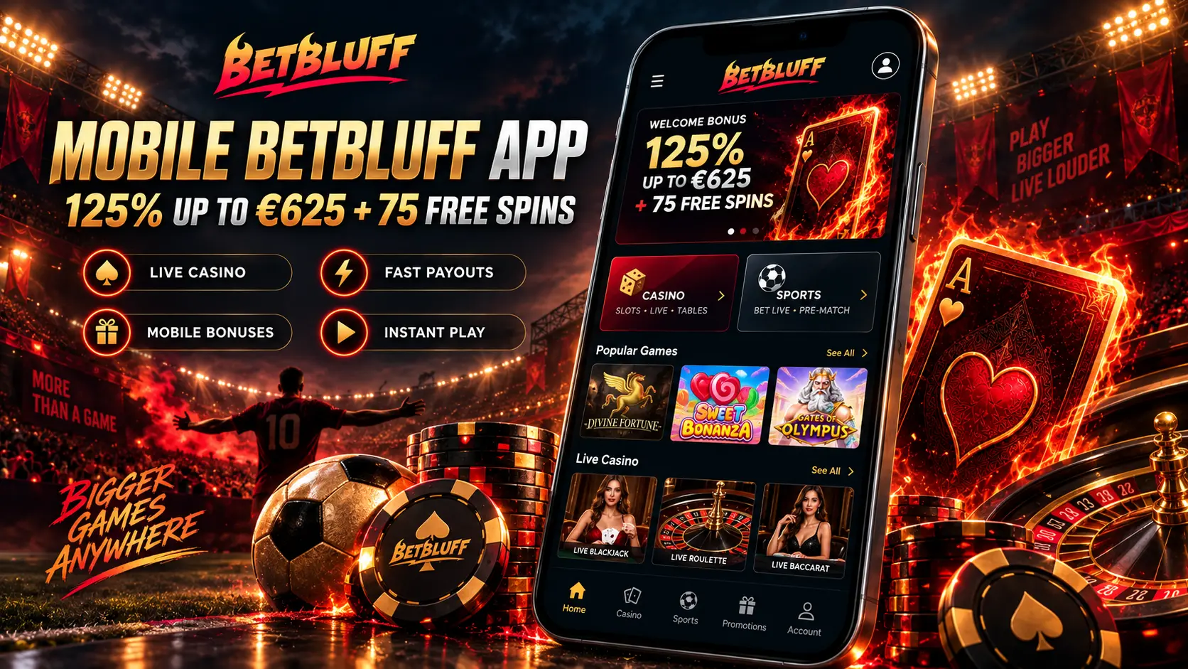 Betbluff mobile app for Android and iOS